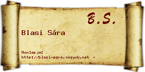 Blasi Sára névjegykártya